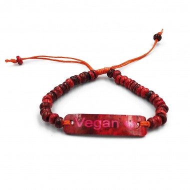 bransoletka vegan czerwona bransoletka vegan czerwona