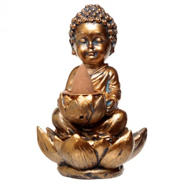 Kadzielnica z przepływem zwrotnym złoty budda kwiat lotosu Kadzielnica z przepływem zwrotnym złoty budda kwiat lotosu