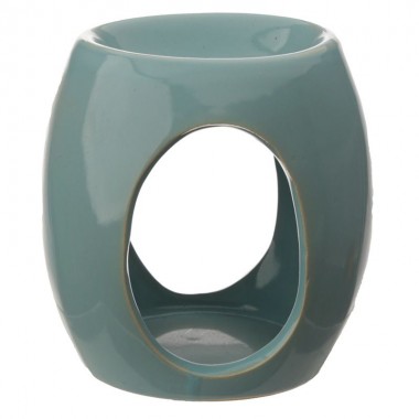 Ceramiczny owalny podgrzewacz olejków z wyciętymi kołami Eden niebieski Ceramiczny owalny podgrzewacz olejków z wyciętymi kołami Eden niebieski