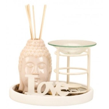 Kominek do aromaterapii, dyfuzor zapachowy budda biały Kominek do aromaterapii, dyfuzor zapachowy budda biały