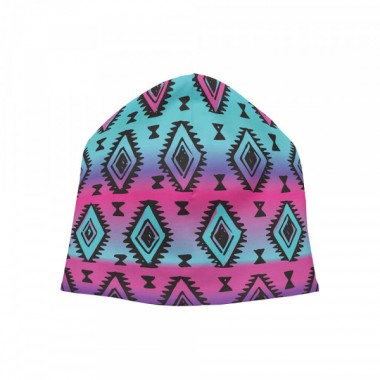 Czapka beanie turkusowo-różowa Czapka beanie turkusowo-różowa