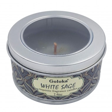Świeczka zapachowa w puszce goloka biała szałwia Świeczka zapachowa w puszce goloka biała szałwia