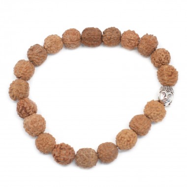 Bransoletka Rudraksha Budda - jasna Bransoletka Rudraksha Budda - jasna