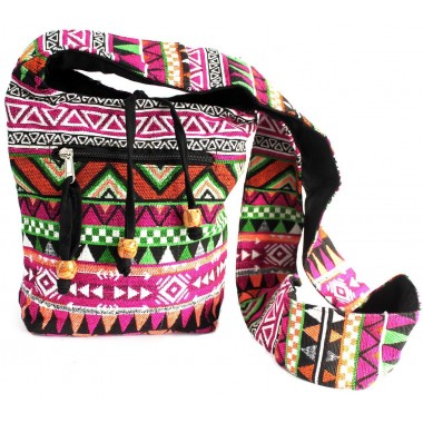 Torba na ramię żakardowa różowa, żakardowa torebka