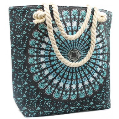 Torba mandala z uchwytem linowym głębia oceanu, torba na plażę, torebka z linami morski
