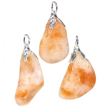 Wisiorek z naturalnego kamienia - kamień słoneczny Wisiorek z naturalnego kamienia - kamień słoneczny