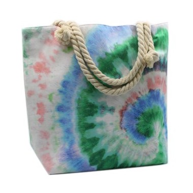 Torba z uchwytem linowym wibracje natury, torba na plażę, torebka z linami, torba psychodelia