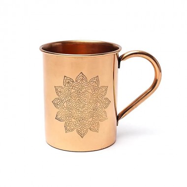 Kubek miedziany Złota Mandala 450 ml