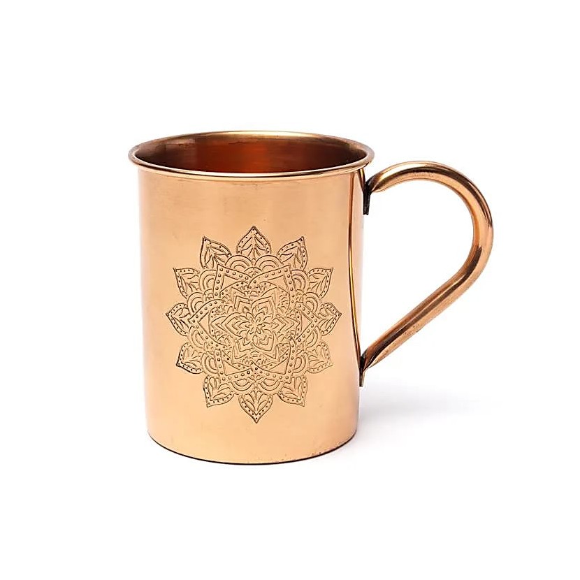 Kubek miedziany Złota Mandala 450 ml